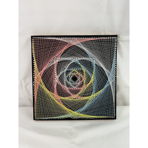 VTG String Art‎ Spiral Mod Geometric Mid Century Modern12